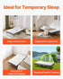Rollaway Bed, 96.5 cm x 190 cm Folding Bed with 10 cm Mattress, Twin Size Foldable Bed with Sturdy Metal Frame & Memory Foam Mattress, Portable Roll Away Bed with Mattress, for Adults, Guest