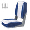 Boat Seat, 480 mm Low Back Boat Seat, Folding Boat Chair with Thickened Sponge Padding and Hinge, Fold-Down Boat Captain Chair for Fishing Boat, Sightseeing Boat, Speedboat, Canoe, 1-Piece