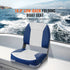 Boat Seat, 480 mm Low Back Boat Seat, Folding Boat Chair with Thickened Sponge Padding and Hinge, Fold-Down Boat Captain Chair for Fishing Boat, Sightseeing Boat, Speedboat, Canoe, 1-Piece