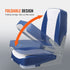 Boat Seat, 480 mm Low Back Boat Seat, Folding Boat Chair with Thickened Sponge Padding and Hinge, Fold-Down Boat Captain Chair for Fishing Boat, Sightseeing Boat, Speedboat, Canoe, 1-Piece
