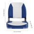 Boat Seat, 480 mm Low Back Boat Seat, Folding Boat Chair with Thickened Sponge Padding and Hinge, Fold-Down Boat Captain Chair for Fishing Boat, Sightseeing Boat, Speedboat, Canoe, 1-Piece