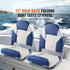 Boat Seats, 555 mm High Back Boat Seat, Folding Boat Chair with Thickened Sponge Padding and Hinge, Fold-Down Boat Captain Chairs for Fishing Boat, Sightseeing Boat, Speedboat, Canoe, 2-Pack
