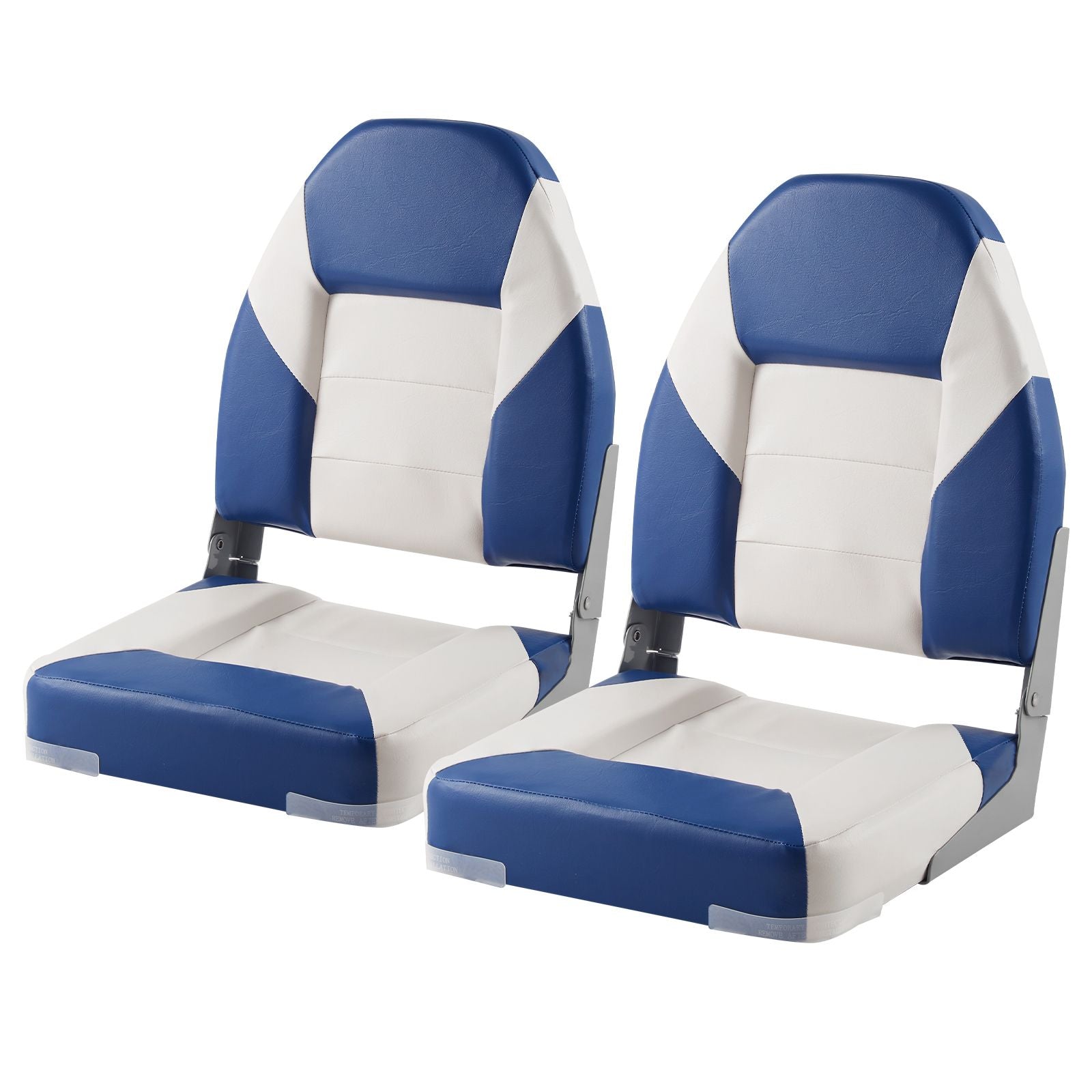 Boat Seats, 555 mm High Back Boat Seat, Folding Boat Chair with Thickened Sponge Padding and Hinge, Fold-Down Boat Captain Chairs for Fishing Boat, Sightseeing Boat, Speedboat, Canoe, 2-Pack