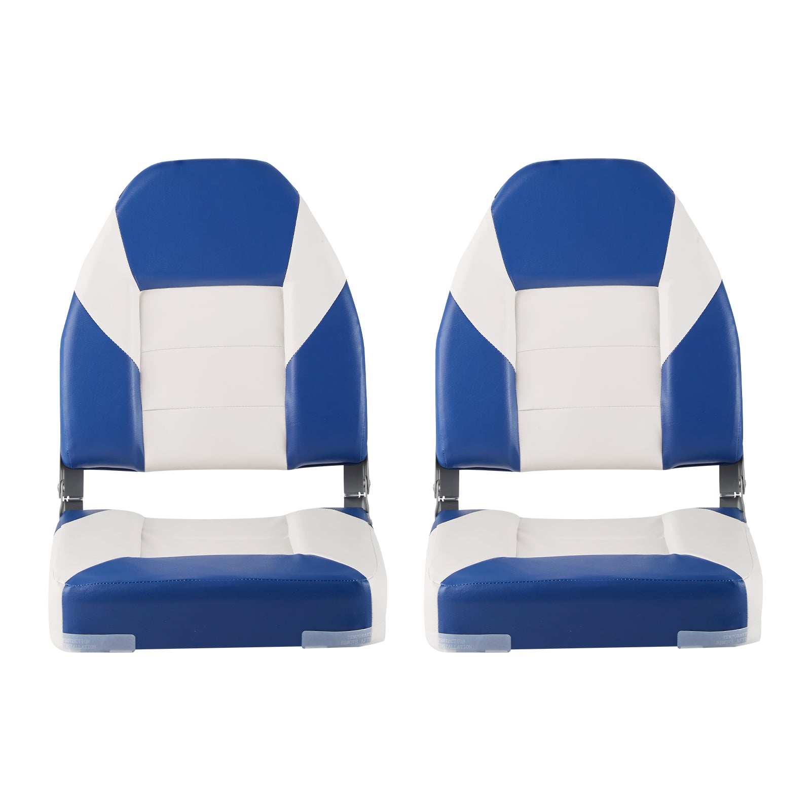 Boat Seats, 555 mm High Back Boat Seat, Folding Boat Chair with Thickened Sponge Padding and Hinge, Fold-Down Boat Captain Chairs for Fishing Boat, Sightseeing Boat, Speedboat, Canoe, 2-Pack