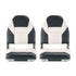 Boat Seat, High Backrest, Folding Fishing Boat Seat with Thickened Sponge Cushion & Waterproof PVC Leather, Aluminum Alloy Hinges, Flip Up Boat Seat for Boats, Yachts, Ships, Black & Grey