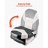 Boat Seat, High Backrest, Folding Fishing Boat Seat with Thickened Sponge Cushion & Waterproof PVC Leather, Aluminum Alloy Hinges, Flip Up Boat Seat for Boats, Yachts, Ships, Black & Grey