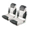 Boat Seat, High Backrest, Folding Fishing Boat Seat with Thickened Sponge Cushion & Waterproof PVC Leather, Aluminum Alloy Hinges, Flip Up Boat Seat for Boats, Yachts, Ships, Black & Grey