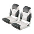 Boat Seat, High Backrest, Folding Fishing Boat Seat with Thickened Sponge Cushion & Waterproof PVC Leather, Aluminum Alloy Hinges, Flip Up Boat Seat for Boats, Yachts, Ships, Black & Grey