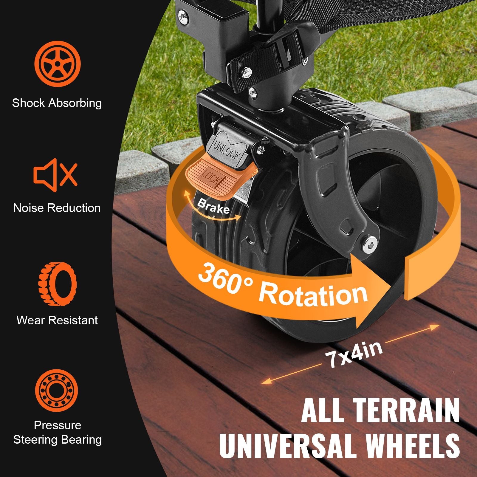 400L Foldable Double Decker Wagon Cart Heavy Duty All Terrain Wheels