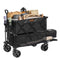 Foldable Double Decker Wagon, 400L Collapsible Wagon Cart with All-Terrain Wheels, Heavy Duty Folding Wagon Cart 350-450 lb Weight Capacity for Camping, Shopping, Garden, 52" Extra Long Extender