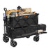 Foldable Double Decker Wagon, 400L Collapsible Wagon Cart with All-Terrain Wheels, Heavy Duty Folding Wagon Cart 350-450 lb Weight Capacity for Camping, Shopping, Garden, 52" Extra Long Extender