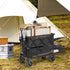 Foldable Double Decker Wagon, 400L Collapsible Wagon Cart with All-Terrain Wheels, Heavy Duty Folding Wagon Cart 350-450 lb Weight Capacity for Camping, Shopping, Garden, 52" Extra Long Extender