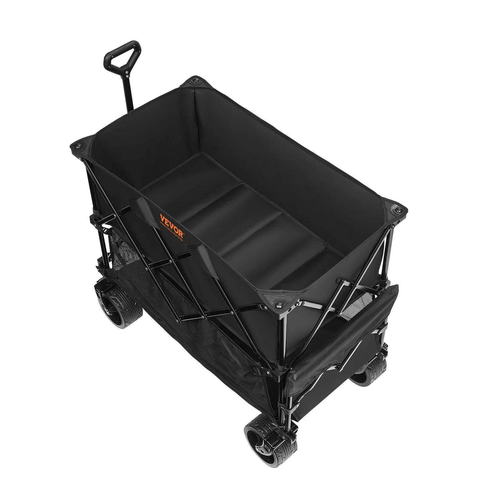 Foldable Double Decker Wagon, 400L Collapsible Wagon Cart with All-Terrain Wheels, Heavy Duty Folding Wagon Cart 350-450 lb Weight Capacity for Camping, Shopping, Garden, 52