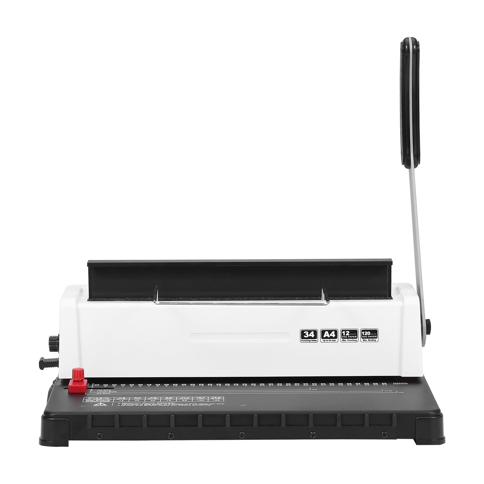 Coil Spiral Binding Machine, Manual Book Maker 34-Holes Binding 120 Sheets, Punch Binder with Adjustable Side Margin, for Letter Size, A4, A5