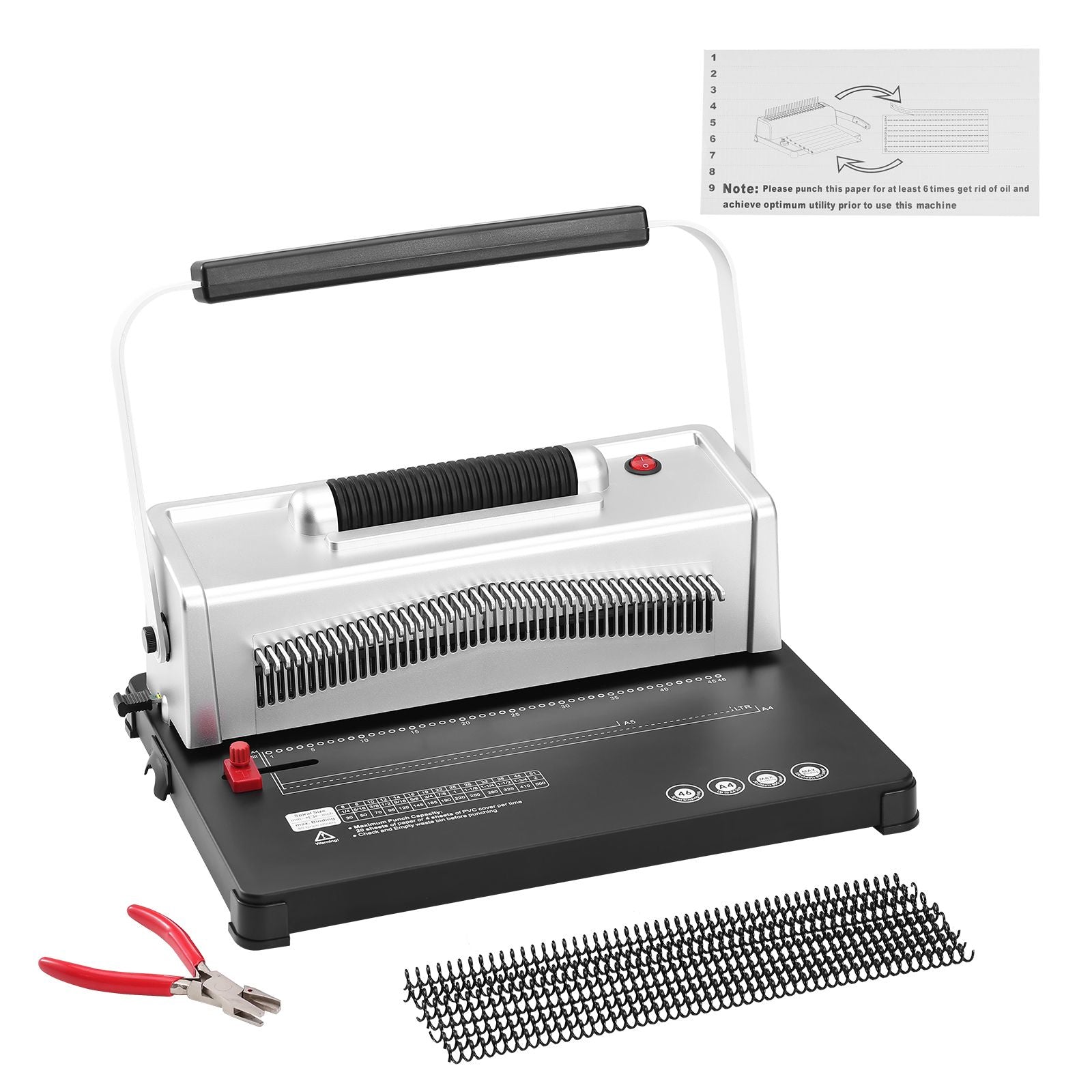 Electric Coil Binding Machine 46 Hole Spiral Binder 500 Sheets A4 A5