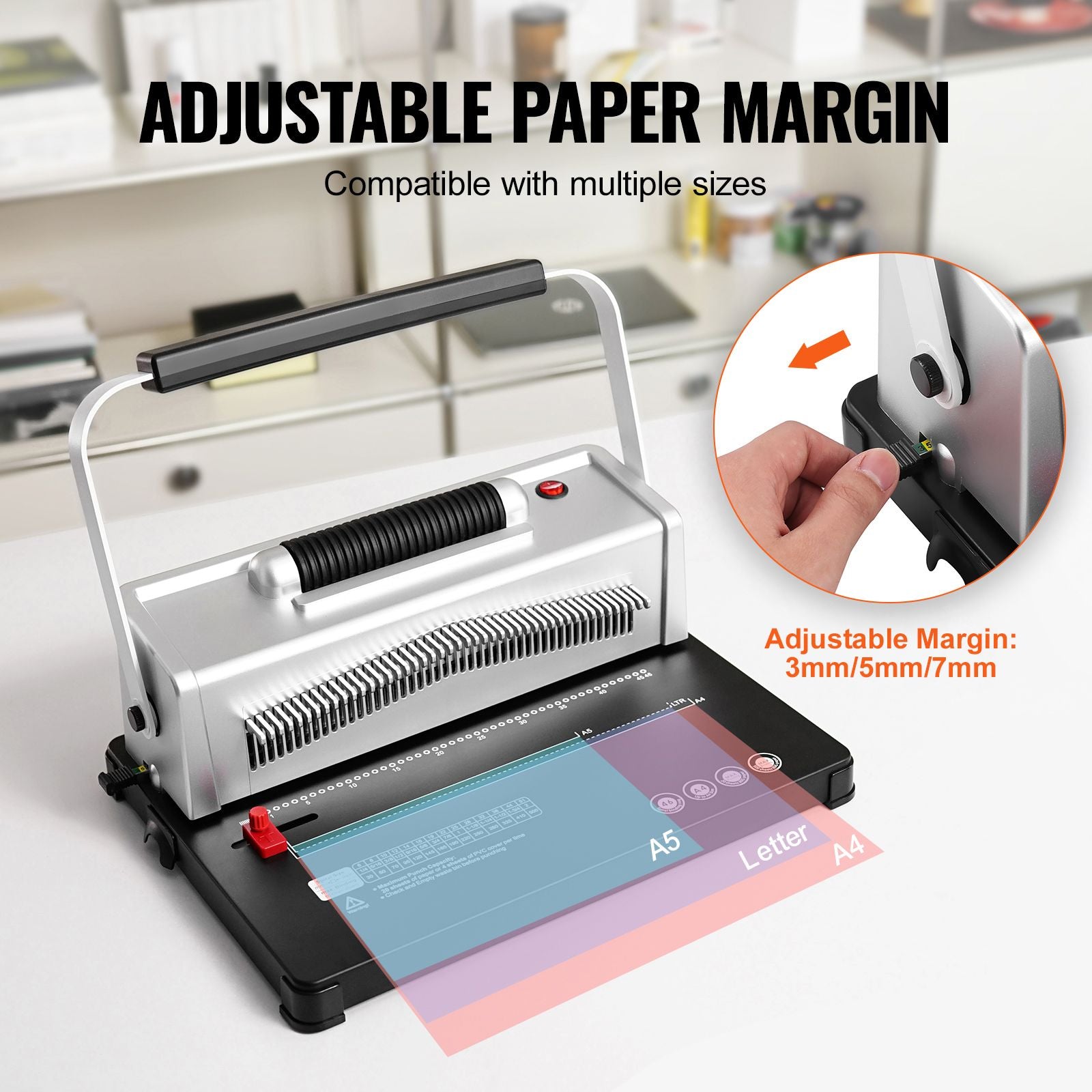 Electric Coil Binding Machine 46 Hole Spiral Binder 500 Sheets A4 A5