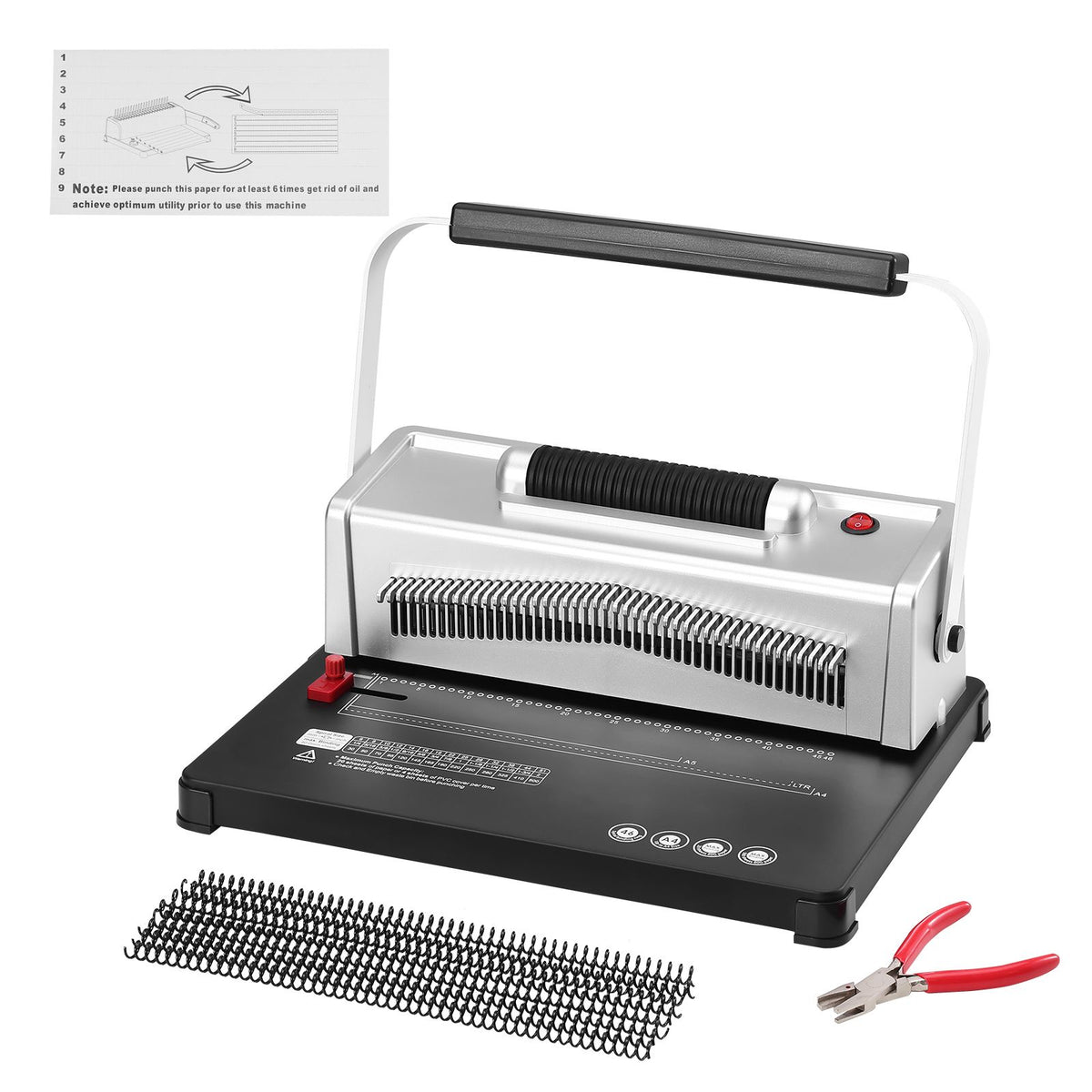 Electric Coil Binding Machine 46 Hole Spiral Binder 500 Sheets A4 A5