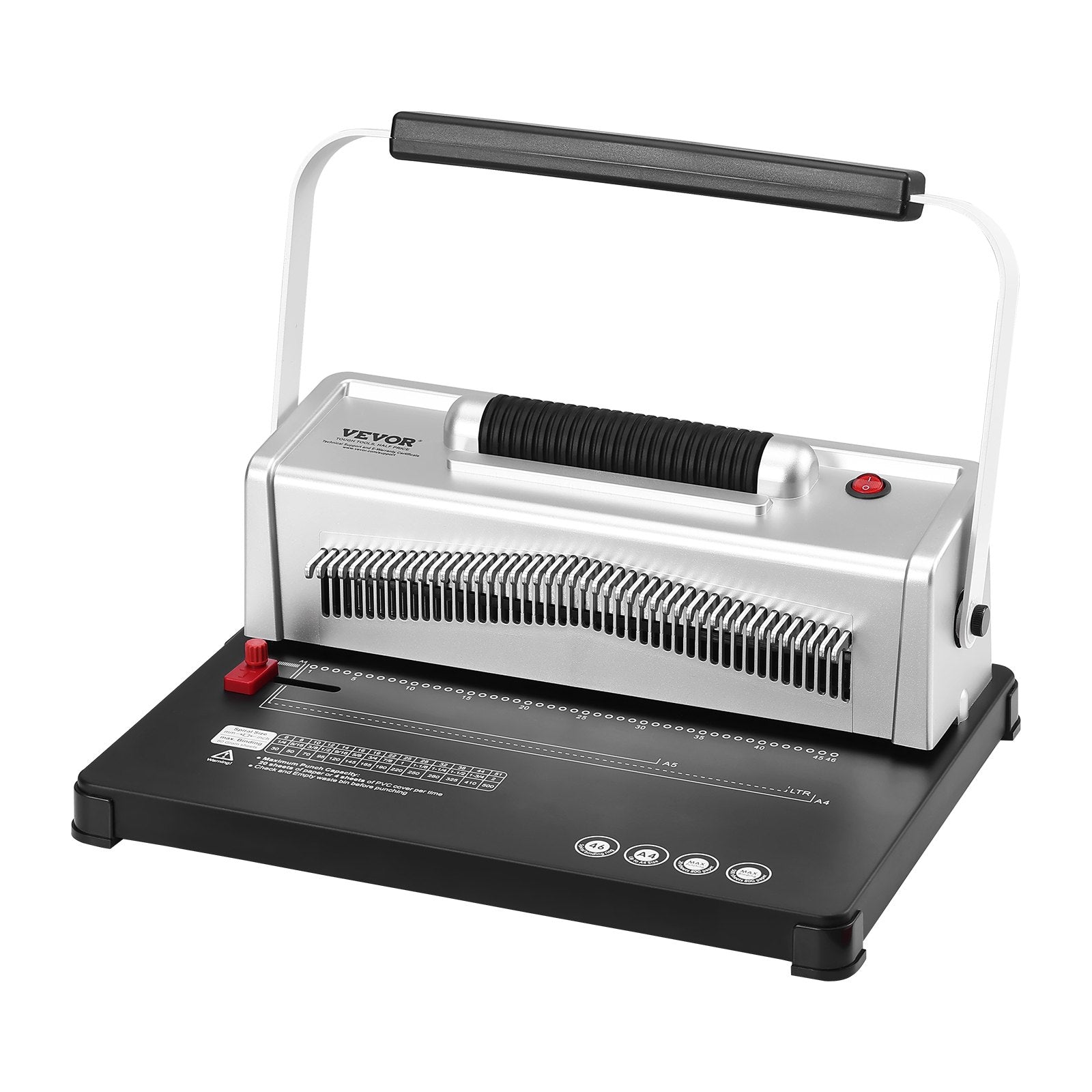 Coil Spiral Binding Machine, Manual Book Maker with Electric Binding, 46-Holes Binding 500 Sheets Punch Binder, with 100pcs 5/16'' Coil Binding Spines, for Letter Size, A4, A5