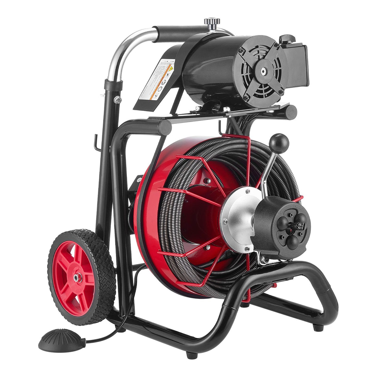 VEVOR 30m x 10.5mm Electric Drain Cleaner, Auto Feed Sewer Auger, 8 Cutters