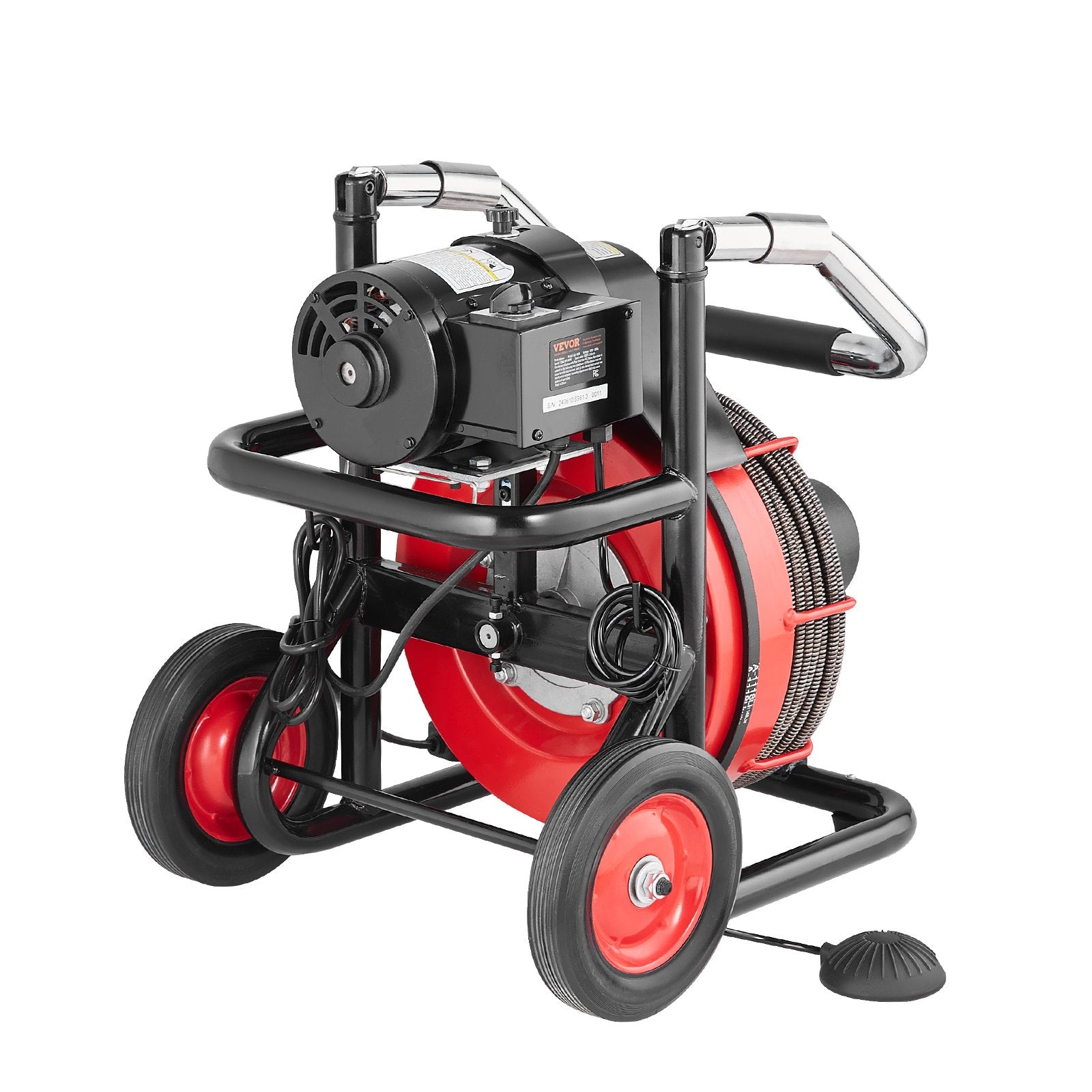 Drain Cleaner Machine Electric Drain Auger 100FT x 3/8 In Auto Feed