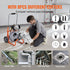 Drain Cleaner Machine 100FT x 3/8 Inch, Auto Feed Sewer Snake Drain Auger on Wheels, Portable Drain Cleaning Machine with 8 Cutters & Air-activated Foot Switch for 2" to 4" Pipes