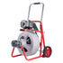 Drain Cleaner Machine 30m x 13mm, Auto Feed Sewer Snake Drain Auger on Wheels, Portable Drain Cleaning Machine with 8 Cutters & Air-Activated Foot Switch for 50mm to 150mm Pipes