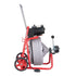 Drain Cleaner Machine 30m x 13mm, Auto Feed Sewer Snake Drain Auger on Wheels, Portable Drain Cleaning Machine with 8 Cutters & Air-Activated Foot Switch for 50mm to 150mm Pipes