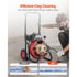 Drain Cleaner Machine 22m x 13mm, Auto Feed Sewer Snake Auger on Wheels, Portable Drain Cleaning Machine with 4 Cutters & Air-activated Foot Switch for 50mm to 150mm Pipes