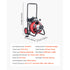Drain Cleaner Machine 22m x 13mm, Auto Feed Sewer Snake Auger on Wheels, Portable Drain Cleaning Machine with 4 Cutters & Air-activated Foot Switch for 50mm to 150mm Pipes