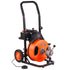 50FT x 3/8 Inch Drain Cleaner Machine Sewer Auger Auto Feed with 4 Cutter & Air-Activated Foot Switch for 2" to 4" Pipes