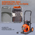50FT x 3/8 Inch Drain Cleaner Machine Sewer Auger Auto Feed with 4 Cutter & Air-Activated Foot Switch for 2" to 4" Pipes