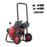 Drain Cleaner Machine 30m x 9.5mm, Auto Feed Sewer Snake Auger on Wheels, Portable Drain Cleaning Machine with 4 Cutters & Air-activated Foot Switch for 50mm to 100mm Pipes