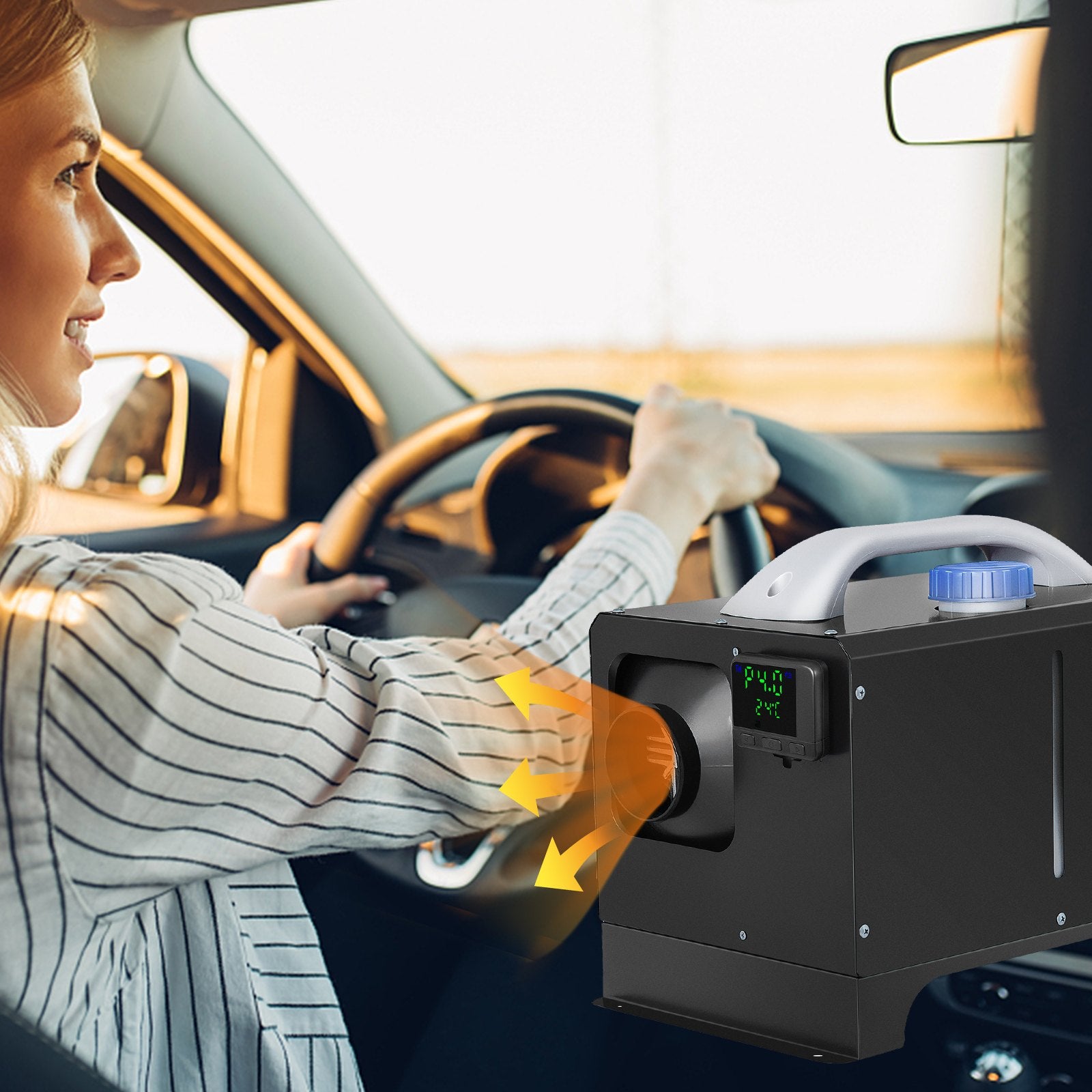 Diesel Air Heater 8KW, All in One 12V Truck Heater, Parking Heater with Black LCD, Remote Control, Fast Heating Diesel Heater for RV Truck, Boat, Bus, Car Trailer, Motorhomes