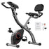 Folding Exercise Bike, Foldable Fitness Stationary Bike, Adjustable Magnetic Resistance Stationary Bike, Upright Indoor Cycling Bike for Home Gym Workout, Comfortable Seat Cushion, LCD Monitor