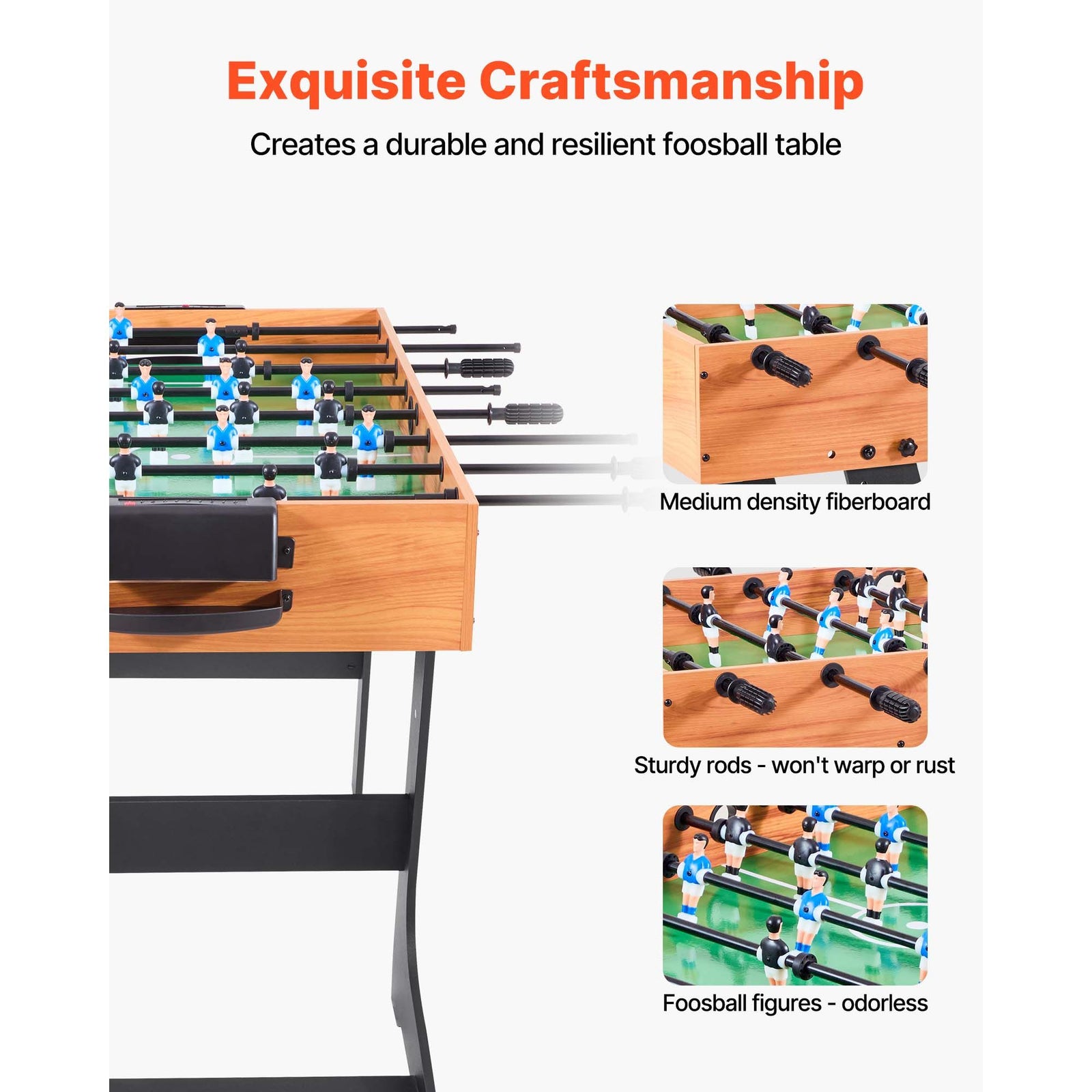 Folding Foosball Table 106cm Full Size Soccer Game Table Indoor Set