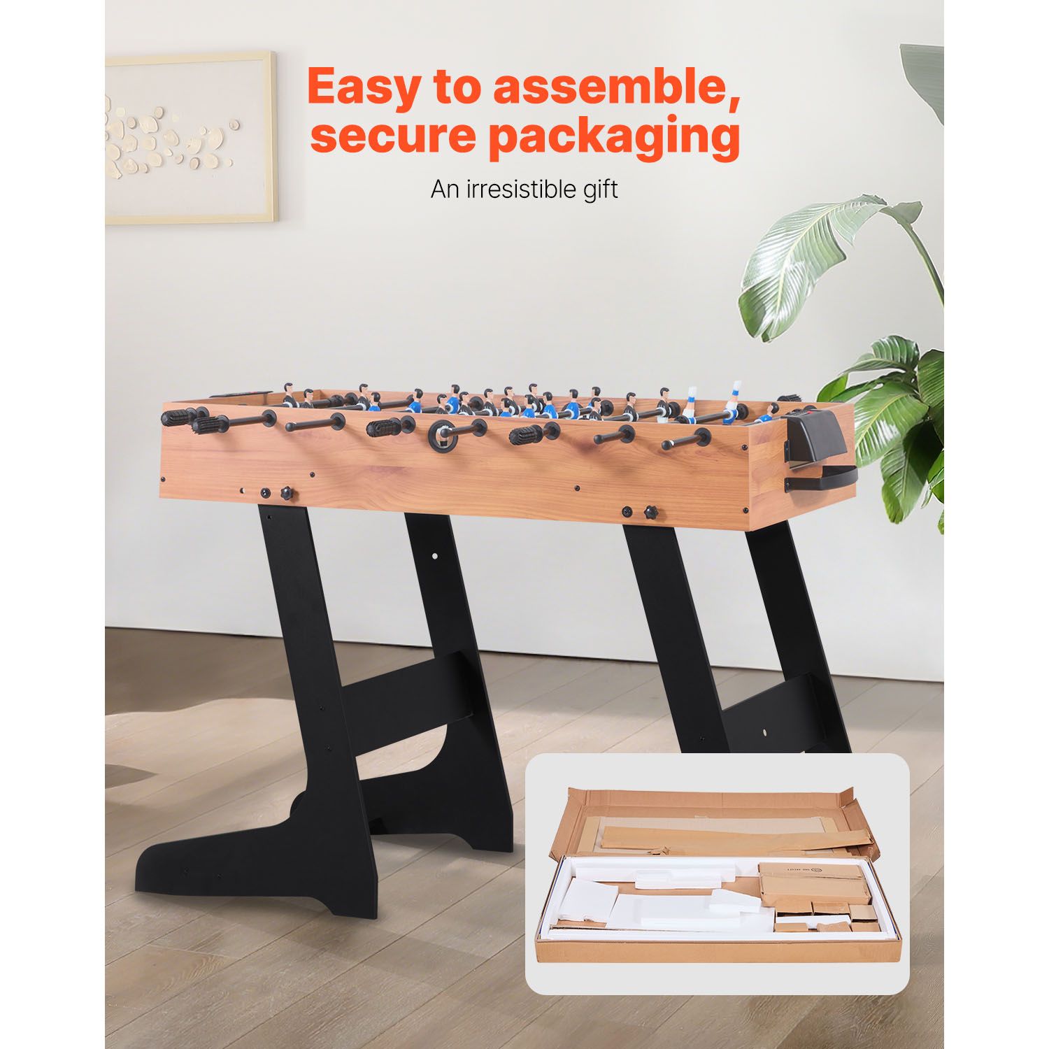 Folding Foosball Table 106cm Full Size Soccer Game Table Indoor Set