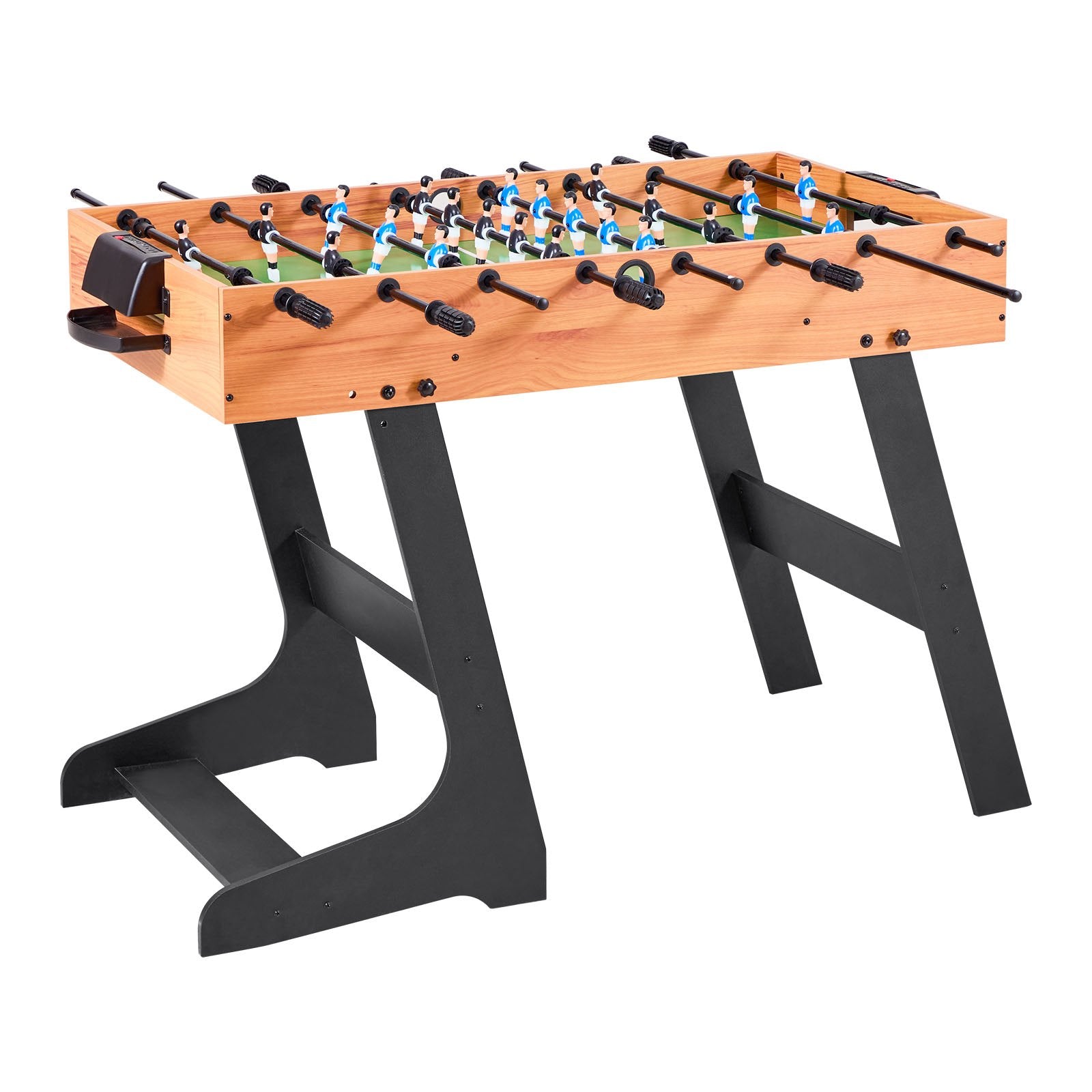 Folding Foosball Table, 106 cm Standard Size Table, Indoor Full Size Foosball Tables for Home, Family, and Game Room, Durable Soccer Set, Includes 2 Balls