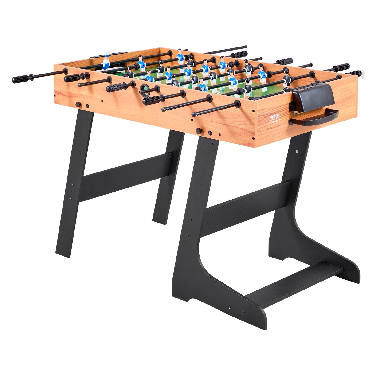 Folding Foosball Table, 106 cm Standard Size Table, Indoor Full Size Foosball Tables for Home, Family, and Game Room, Durable Soccer Set, Includes 2 Balls