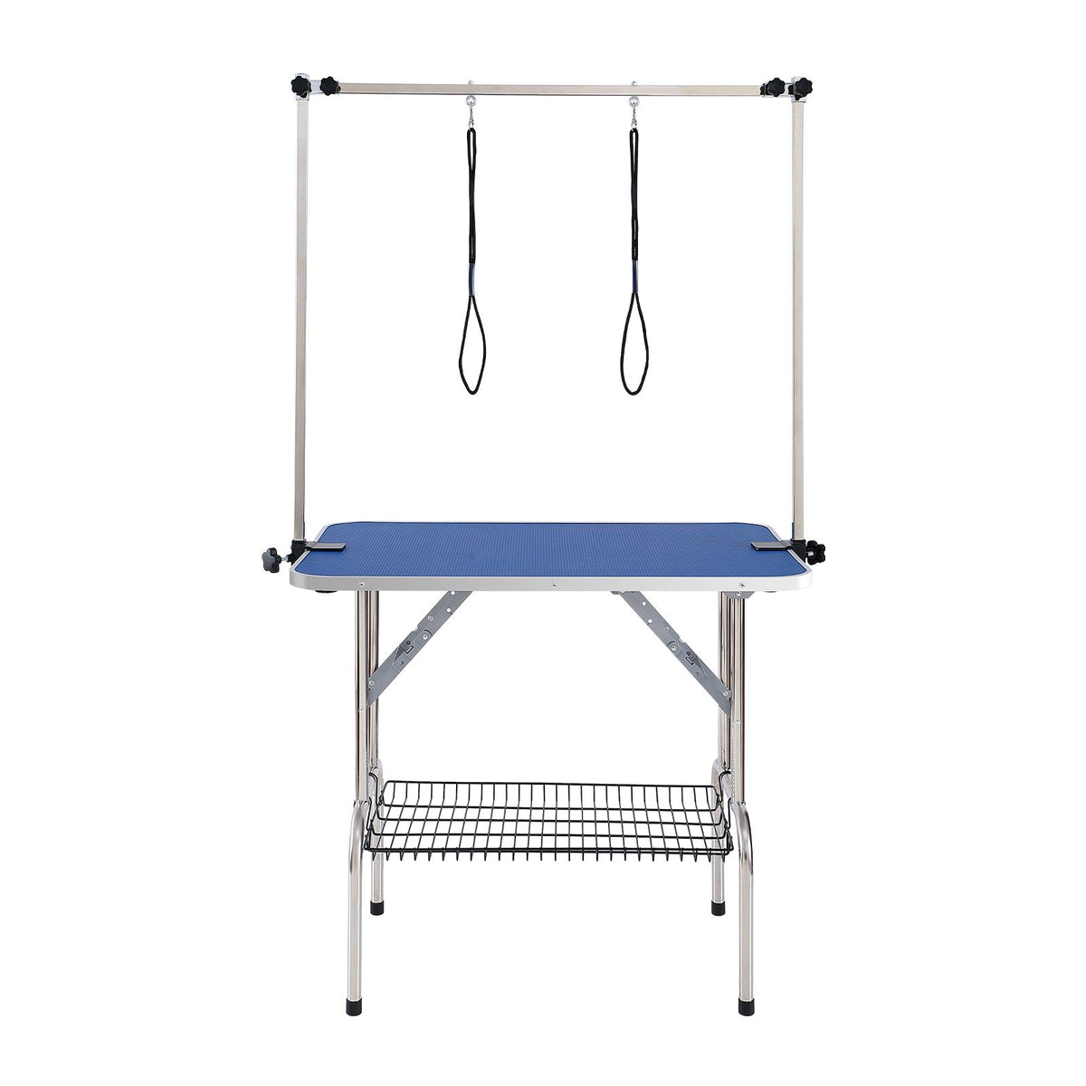 36in Foldable Pet Grooming Table with Double Arms & Clamp 150kg Capacity