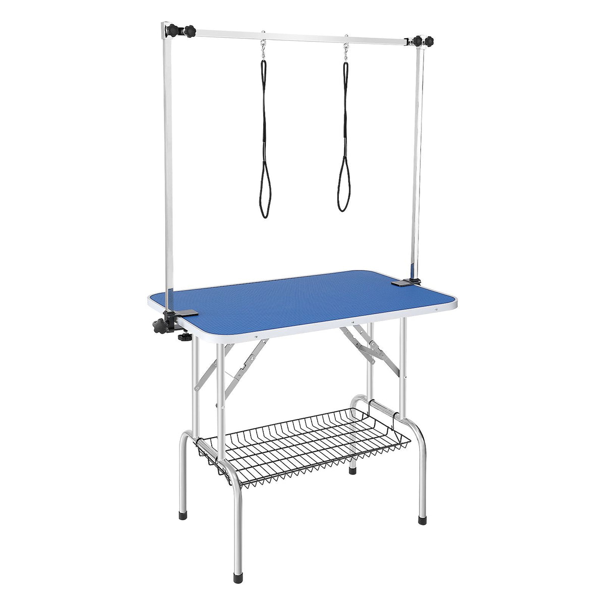 36in Foldable Pet Grooming Table with Double Arms & Clamp 150kg Capacity