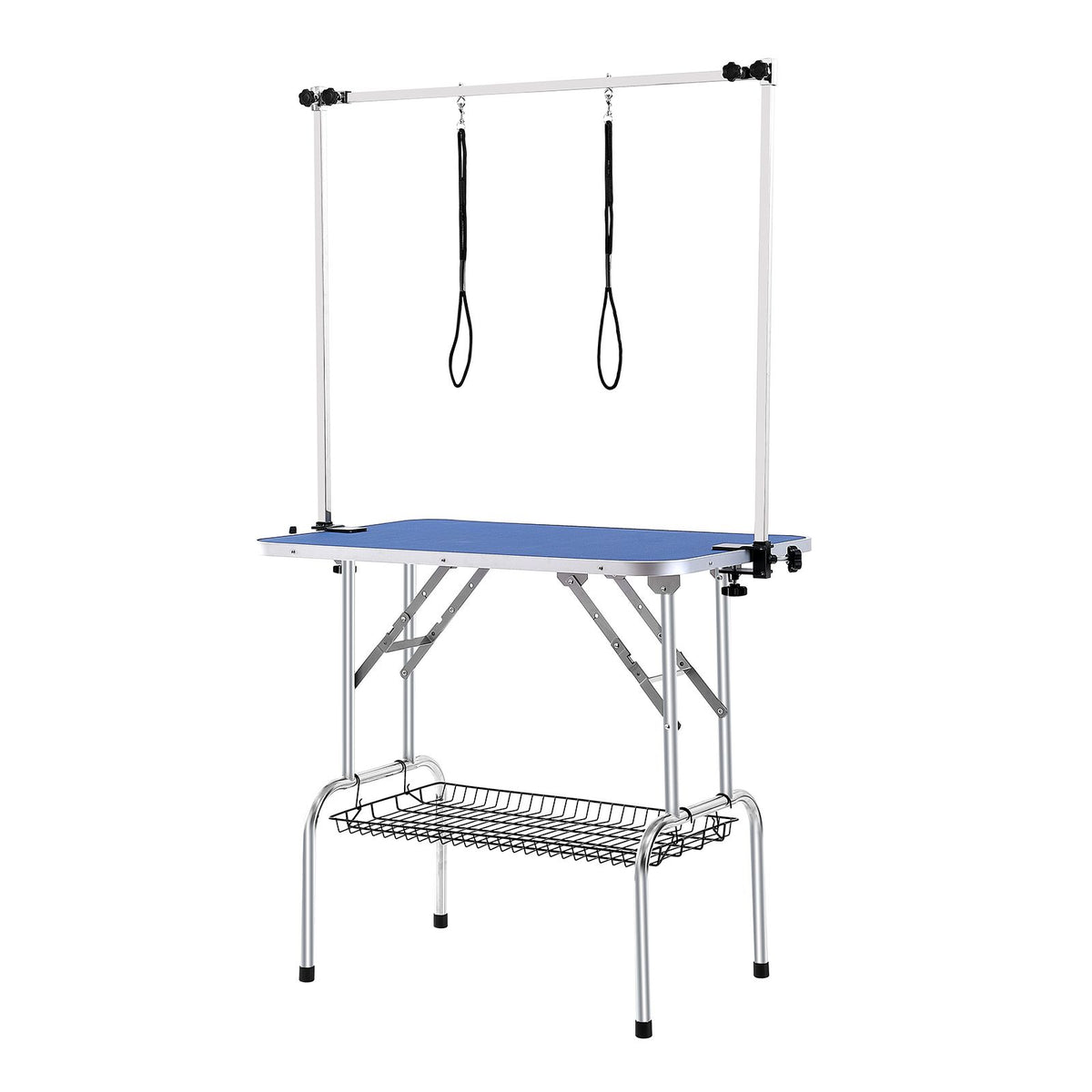 36in Foldable Pet Grooming Table with Double Arms & Clamp 150kg Capacity