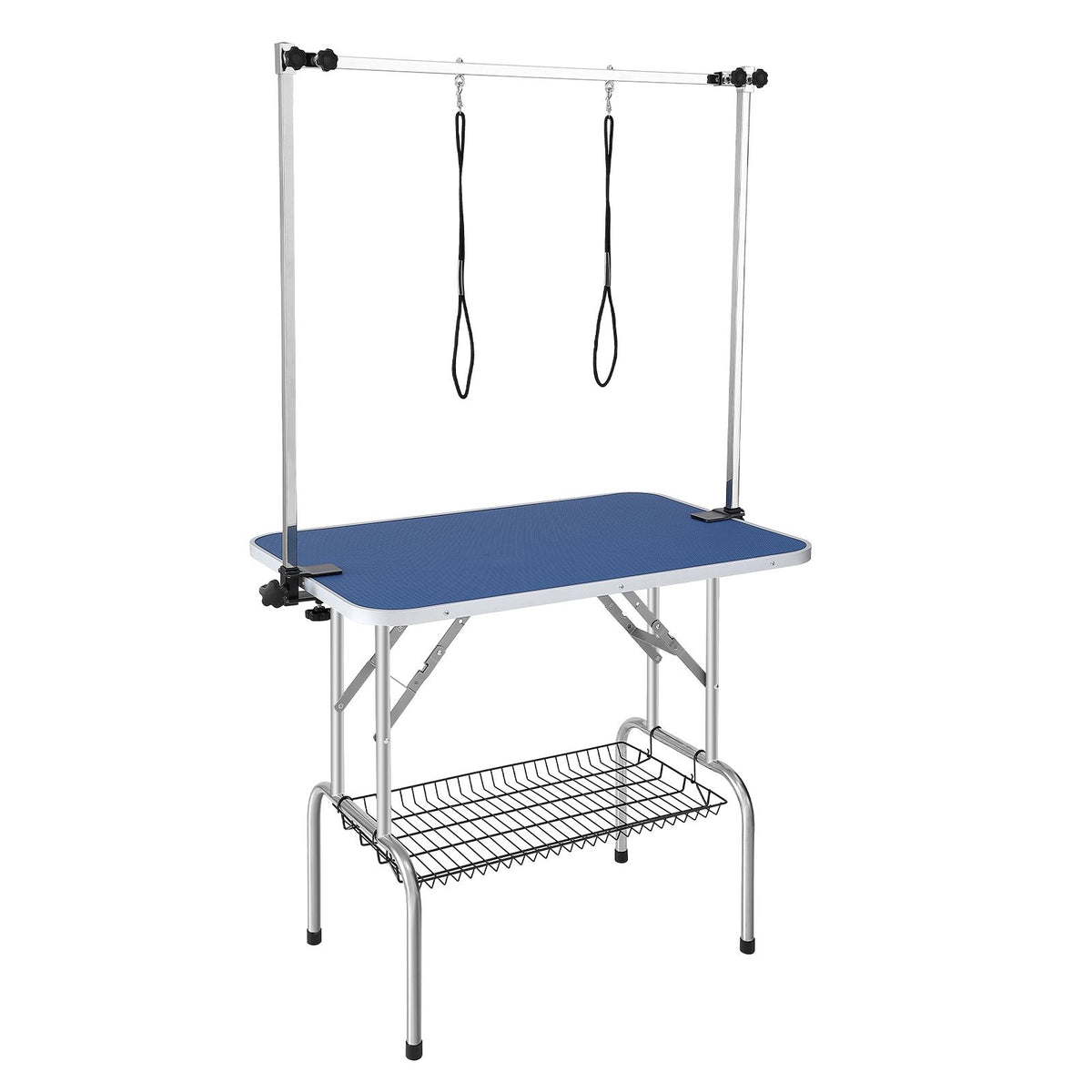 36in Foldable Pet Grooming Table with Double Arms & Clamp 150kg Capacity