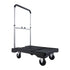 Foldable Push Cart Dolly, 149.69 kg Capacity, Folding Platform Truck with Swivel Wheels, Moving Platform Hand Truck Flatbed Cart, Adjustable Push Handle, for Easy Storage, 680 x 495 x 115 mm