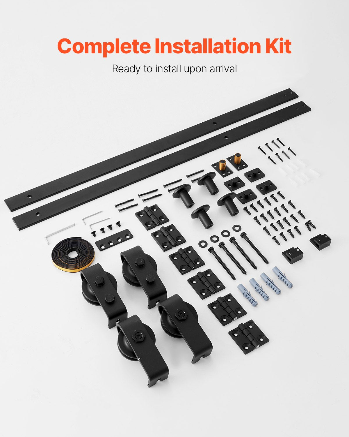 Bi-Folding Sliding Barn Door Hardware Track Kit, 64