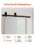 Bi-Folding Sliding Barn Door Hardware Track Kit 40" for Two 18" Doors
