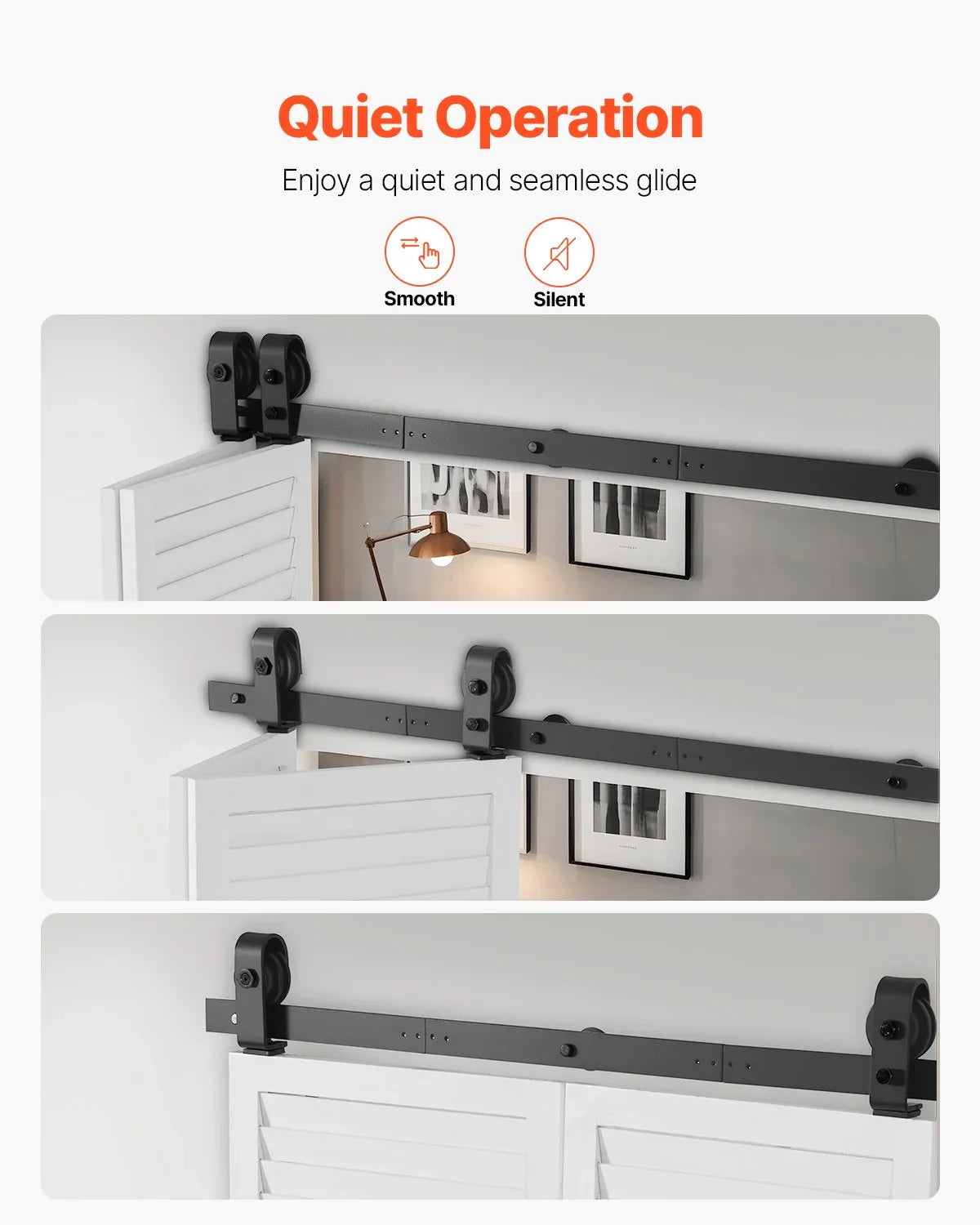 Bi-Folding Sliding Barn Door Hardware Track Kit 40