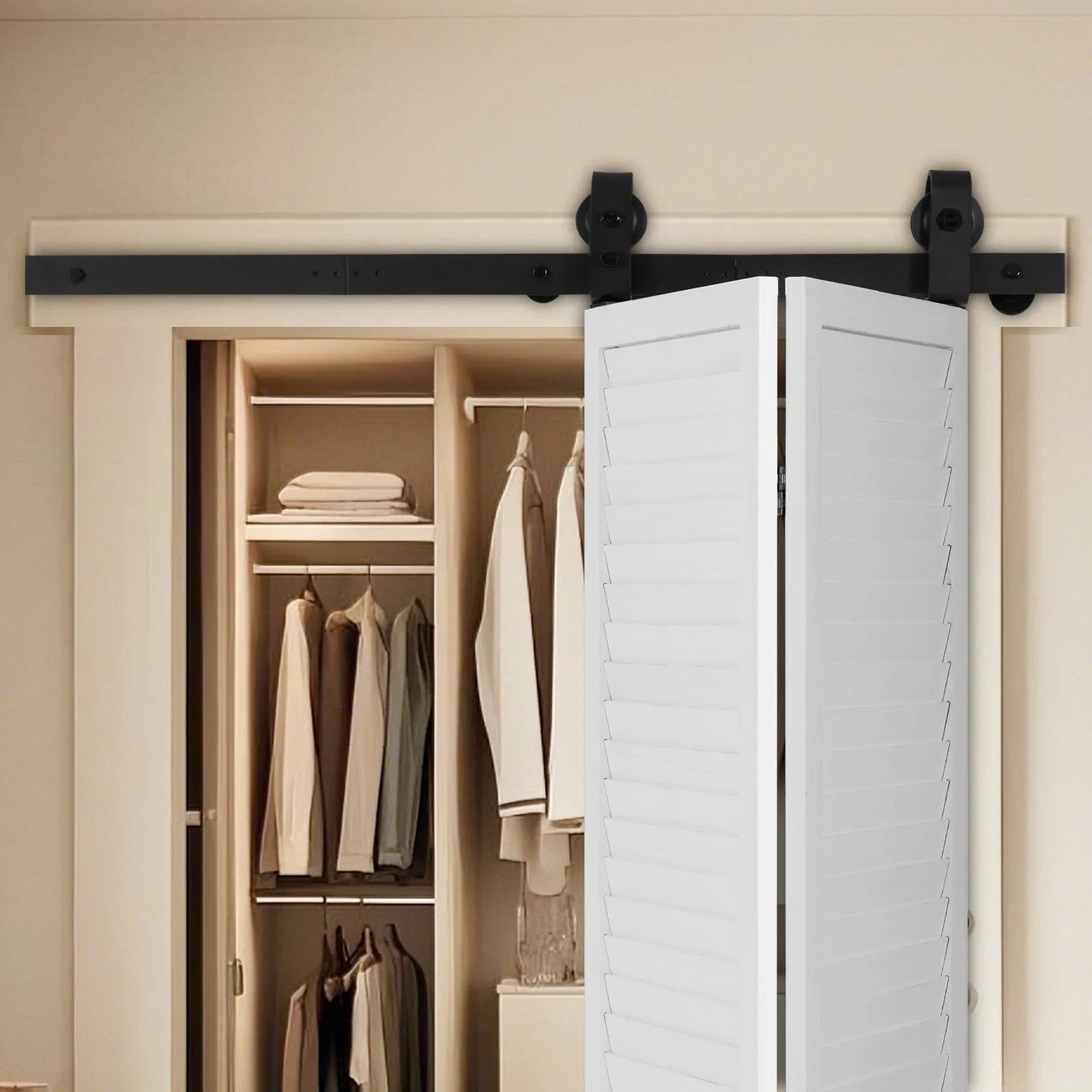 Bi-Folding Sliding Barn Door Hardware Track Kit 40