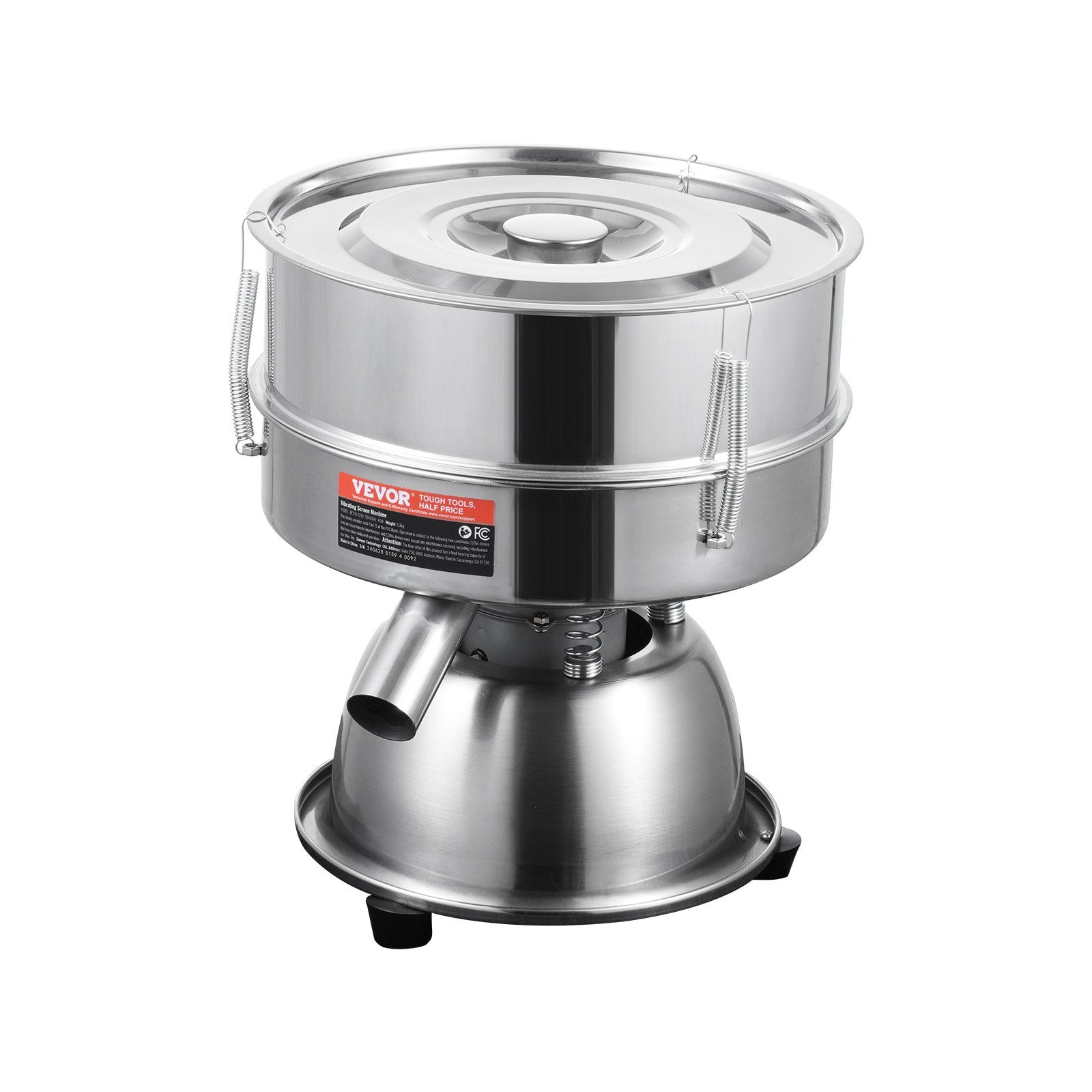 Automatic Electric Vibrating Sieve, Stainless Steel Sifter Shaker Machine with 30+50 Mesh, 45W Automatic Powder Sifter Machine Countertop, Electric Sieve Shaker for Flour Powers, Mungbean, Rice