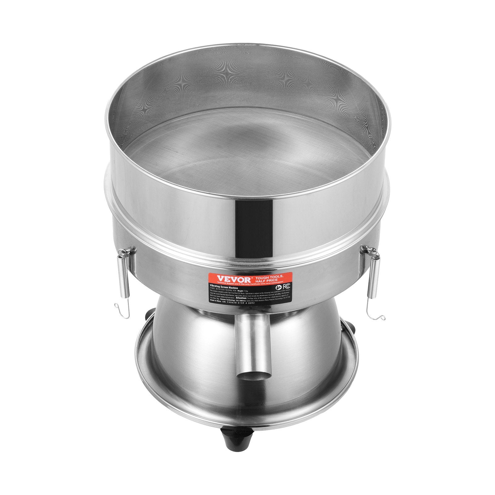 Automatic Electric Vibrating Sieve, Stainless Steel Sifter Shaker Machine with 30+50 Mesh, 45W Automatic Powder Sifter Machine Countertop, Electric Sieve Shaker for Flour Powers, Mungbean, Rice