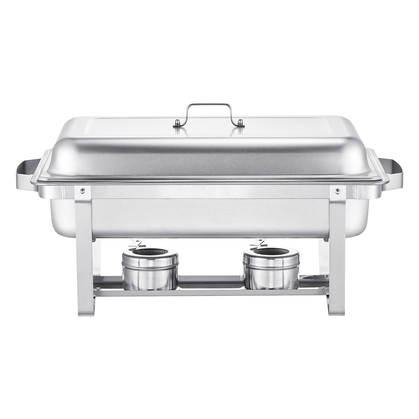 8 Qt 2 Pack Rectangle Chafing Dish Buffet Set Fullsize Pan Stainless Steel